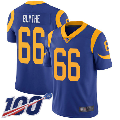 Los Angeles Rams Limited Royal Blue Men Austin Blythe Alternate Jersey NFL Football 66 100th Season Vapor Untouchable
